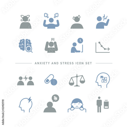 ANXIETY AND STRESS ICON SET