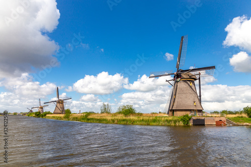 Water mill. Kinderdijk, South Holland province, Netherlands.