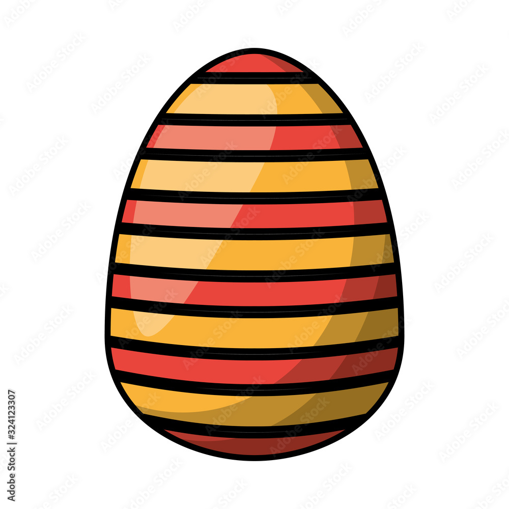 easter egg painted with stripes flat style easter egg painted with stripes flat style