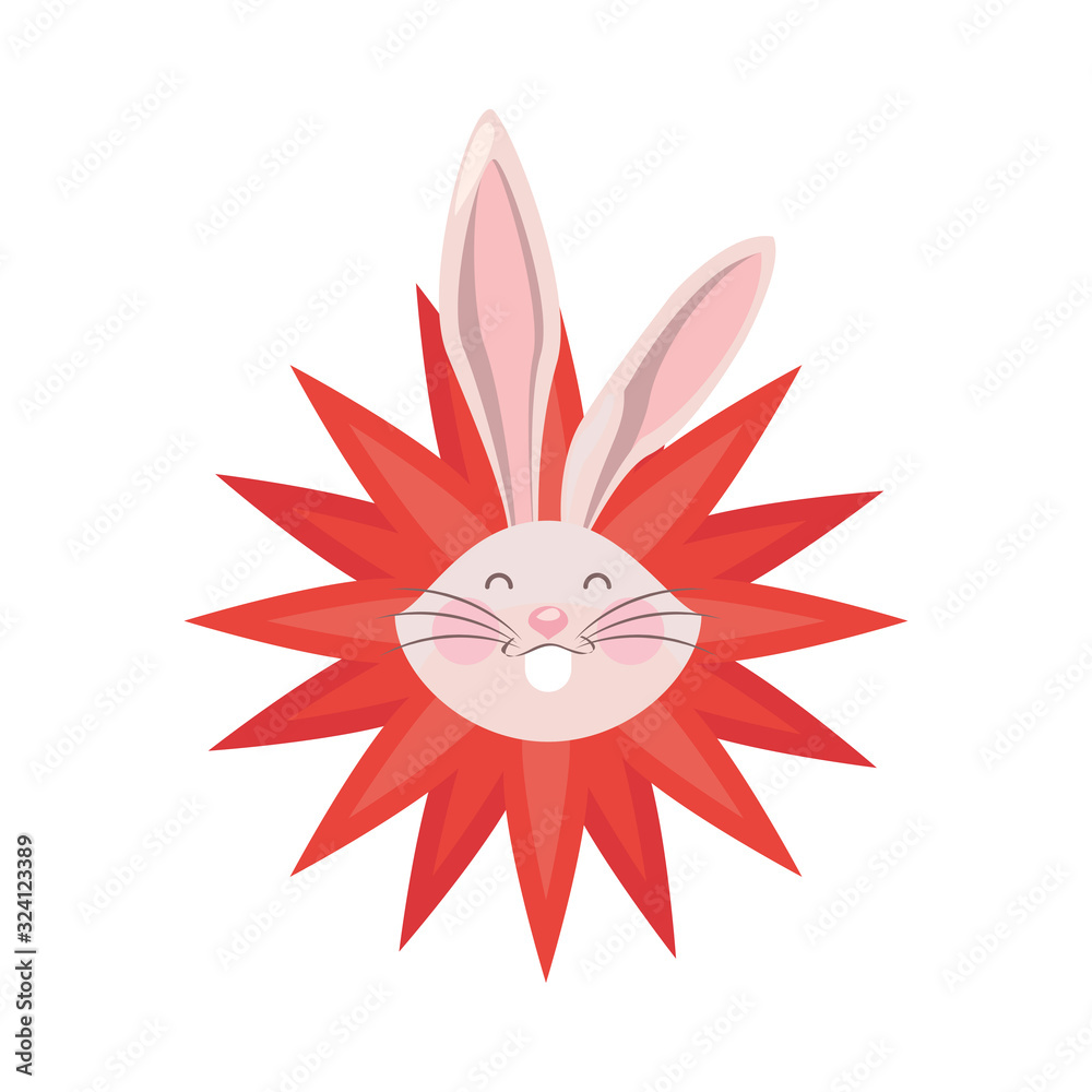 cute rabbit easter with flower petals cute rabbit easter with flower petals
