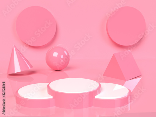 abstract geometric shape  scene concept decoration 3d rendering