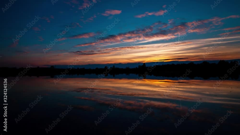 wonderful lake timelaps with long shutter speed in summer sunset wonderful lake timelaps with long shutter speed in summer sunset