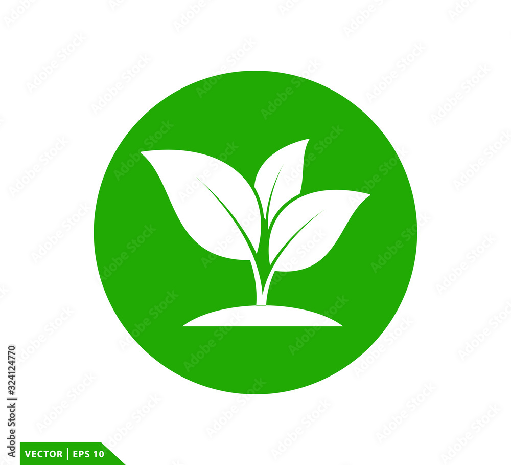 Leaf green ecology icon vector logo template Leaf green ecology icon vector logo template