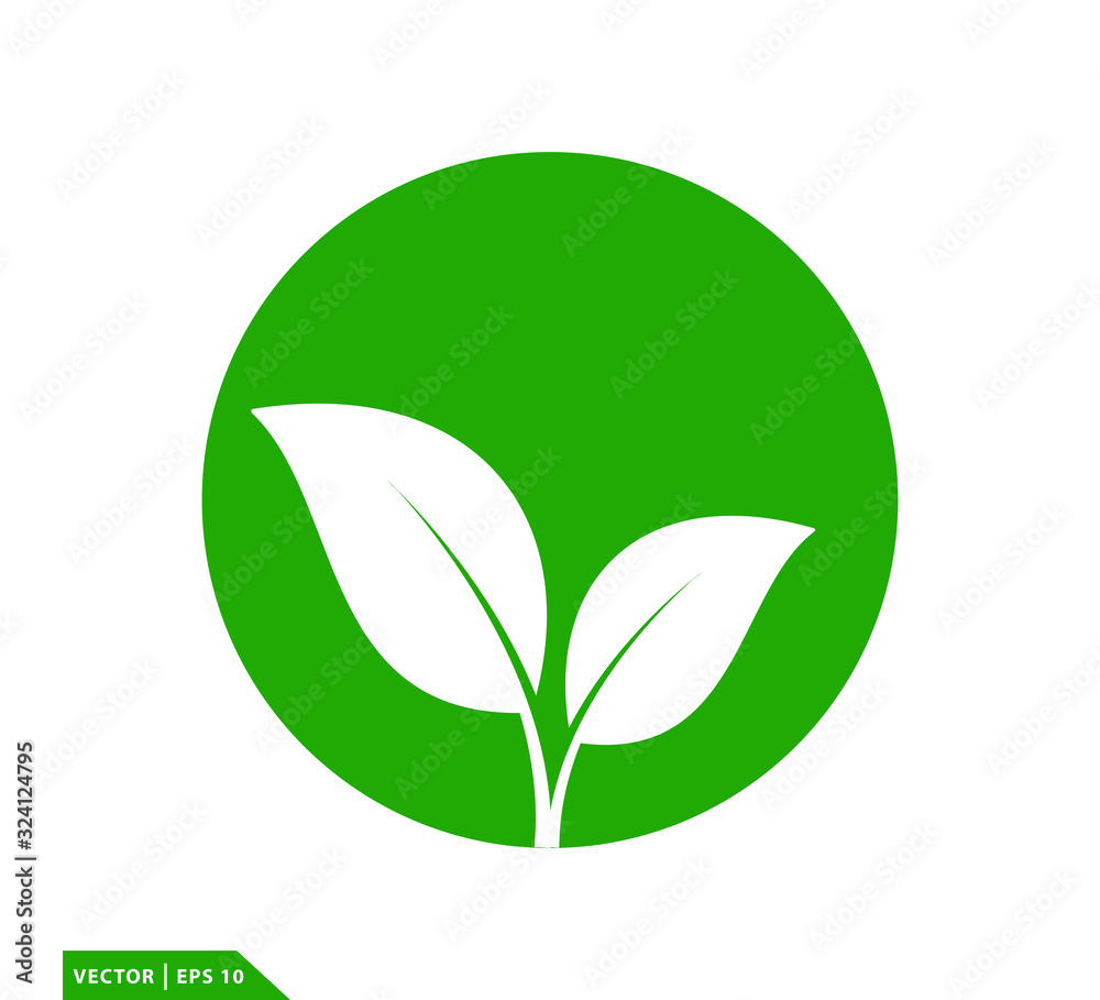 Leaf green ecology icon vector logo template Leaf green ecology icon vector logo template