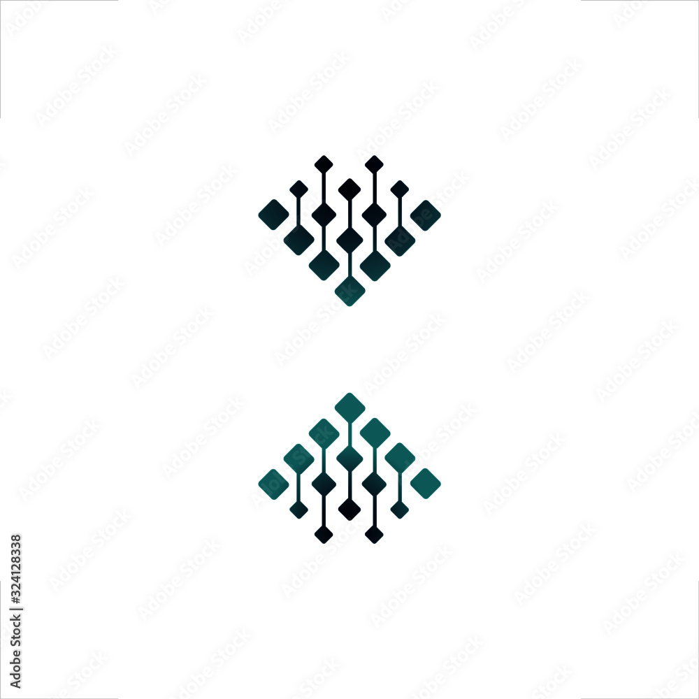 Data logo arrow connected Square design Data logo arrow connected Square design