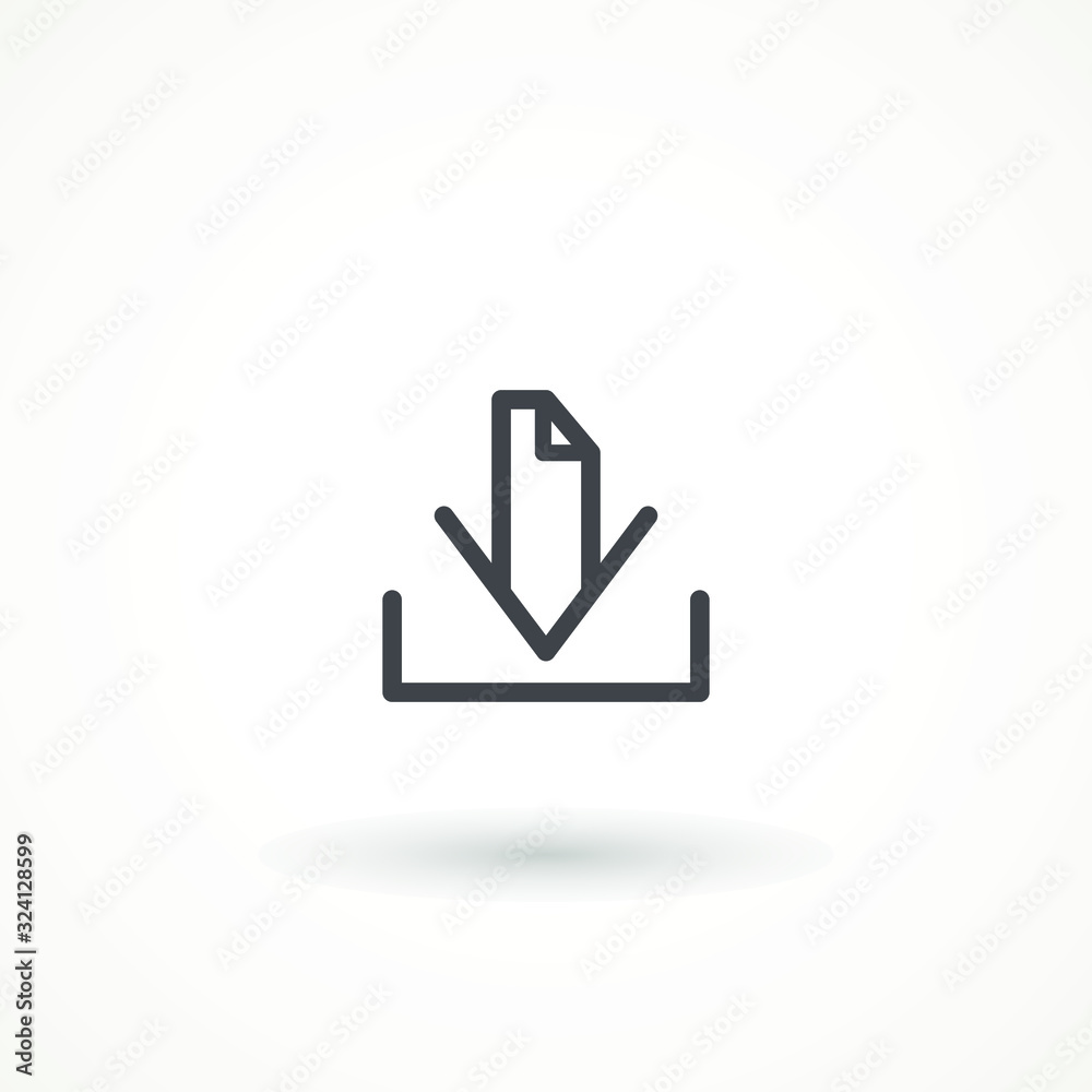 Download line vector icon, Editable strok. outline install symbol. Download icon. Upload button. Load symbol. Modern, simple flat vector illustration