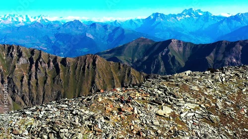 hiking in the alps in italy bivacco gratton photo