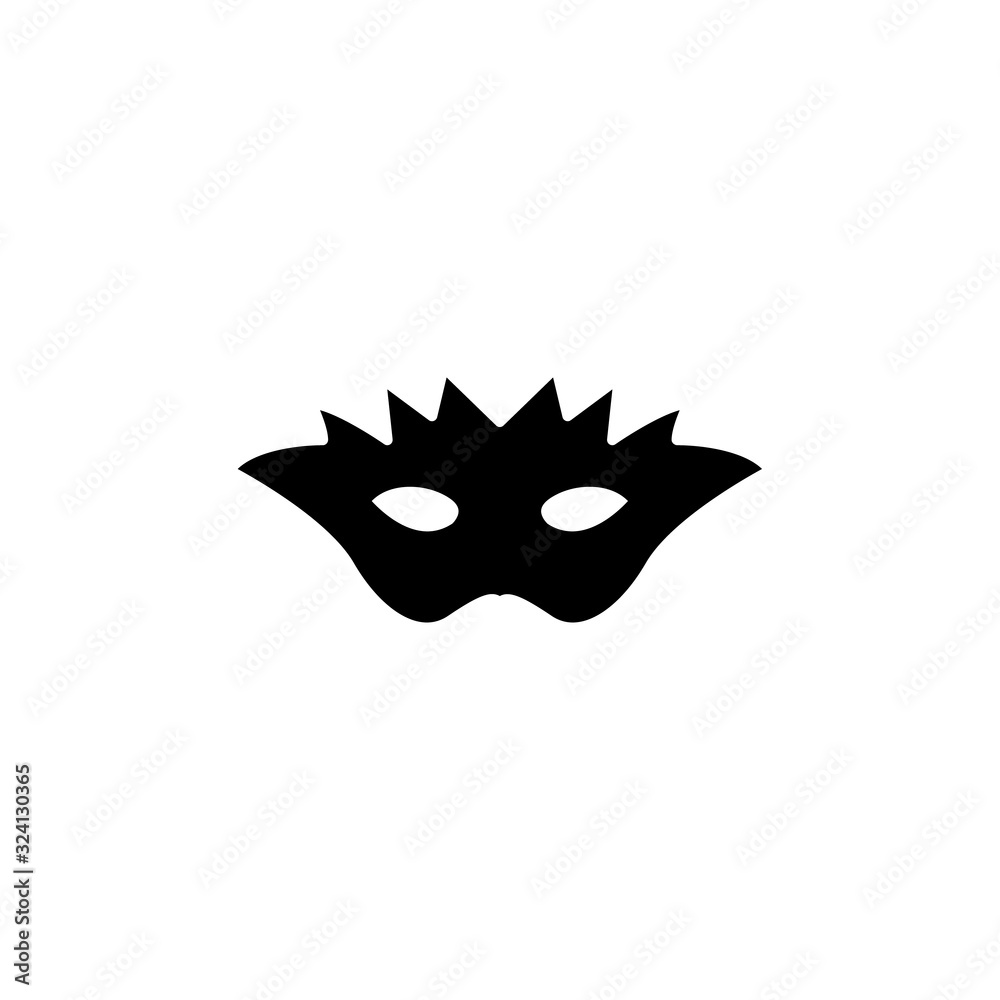 Carnival mask glyph icon, thin line vector sign, linear style pictogram isolated on white. Masquerade symbol, logo illustration. Editable stroke on white background