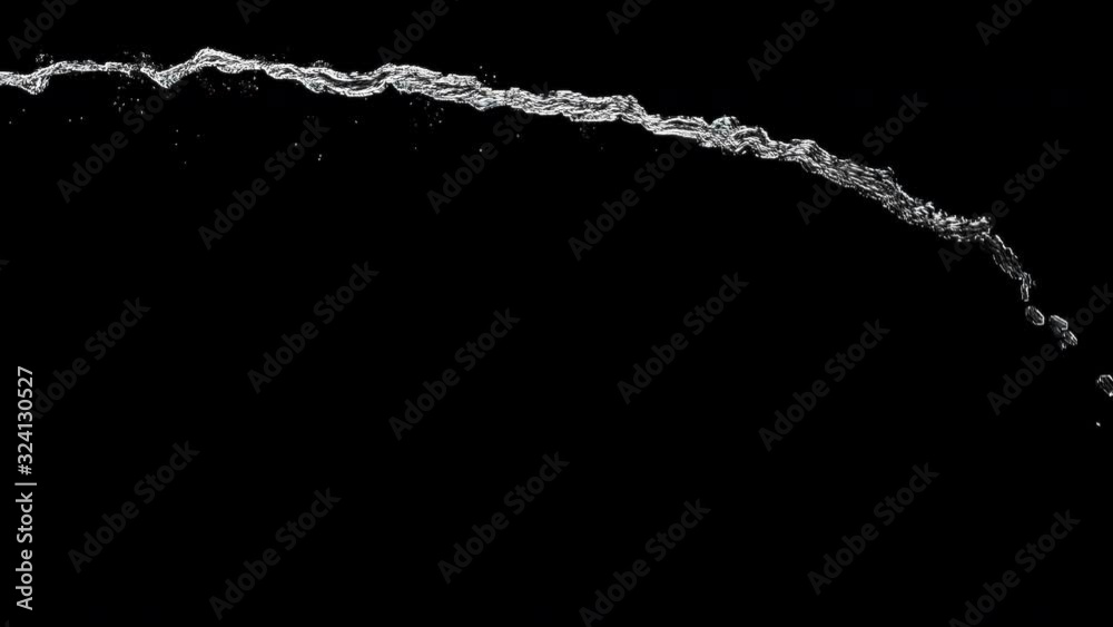 Water flowing on black background with abstract liquid motion concept., 4k Ultra HD 3840x2160. Water flowing on black background with abstract liquid motion concept., 4k Ultra HD 3840x2160.