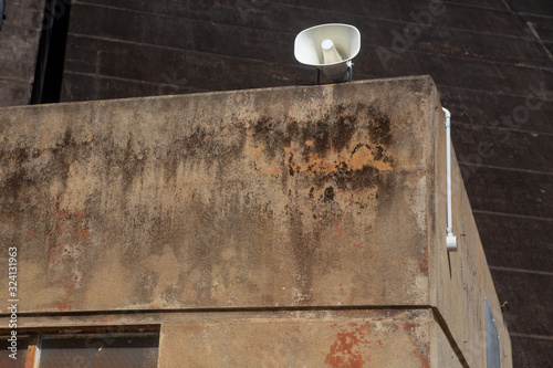 Modern Public Address System on old Pump House at Tinaroo Falls Dam on the Atherton Tableland in Queensland, Australia photo