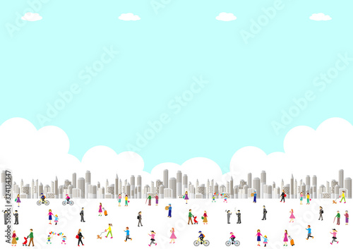 都市風景　人物