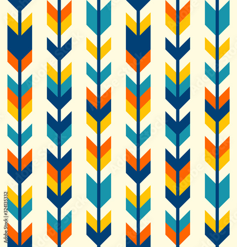 Colorful bohemian aztec arrows pattern