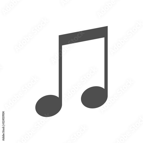 Music notes icon vector illustration, isolated on white background. Single note sign