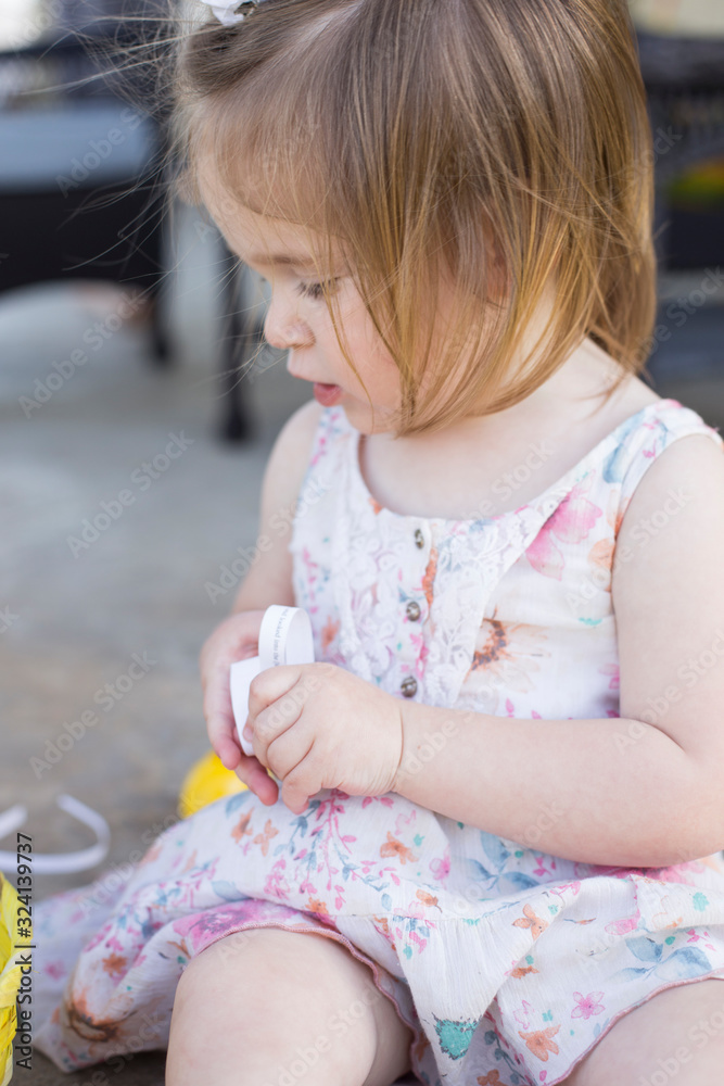 Baby's first Easter and Easter egg hunt. Baby's first Easter and Easter egg hunt.