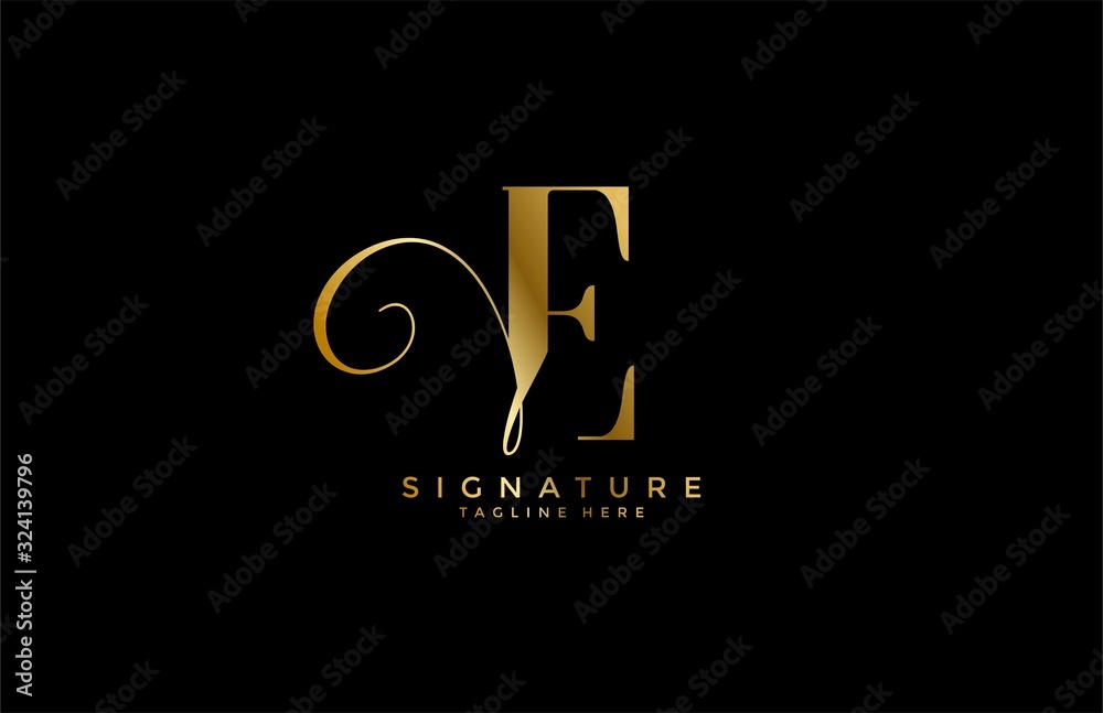 Obraz premium professional monogram signature letter E logotype