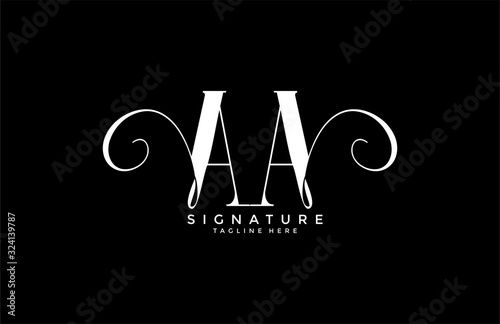 professional monogram signature letter AA logotype