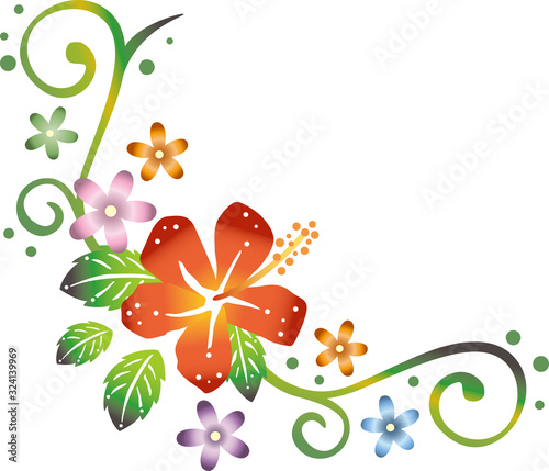 紅型イメージイラスト ハイビスカス Stock ベクター Adobe Stock