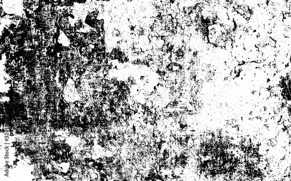 Old concrete wall background. Black white grunge template. Cement unevenness texture. Abstract pattern.