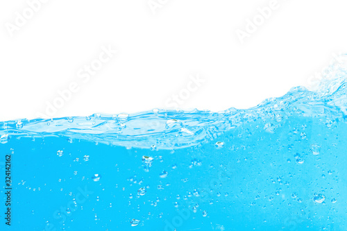 Close up of water and air bubbles shape, isolated on white background.