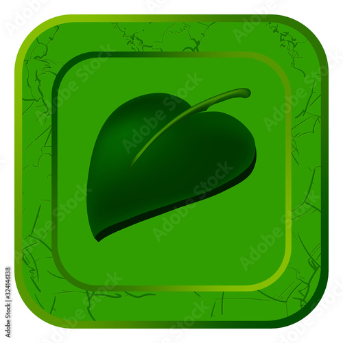 Vector icon with casual leaf for video game