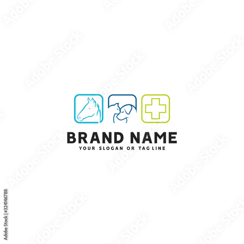 Horse design dog cat animal health clinic vector