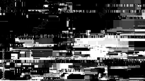 Video / screen damage glitch distortion background, abstract noise effect. (4K UHD seamless looping, computer digitally generated animation.)