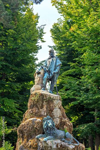 Venice, Italy. Giuseppe Garibaldi Monument. Giuseppe Garibaldi monument with 3 bronze statues by sculptor Augusto Benvenuti (1839 - 1899) photo