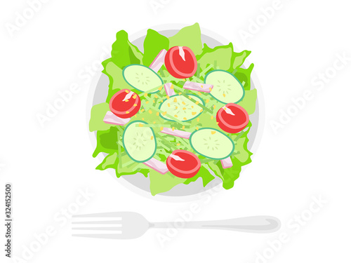 野菜サラダのイラスト