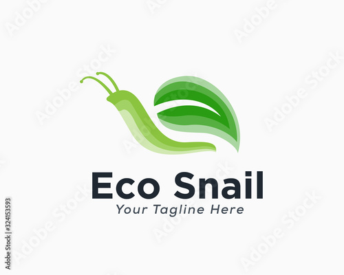 eco leaf home snail logo design inspiration