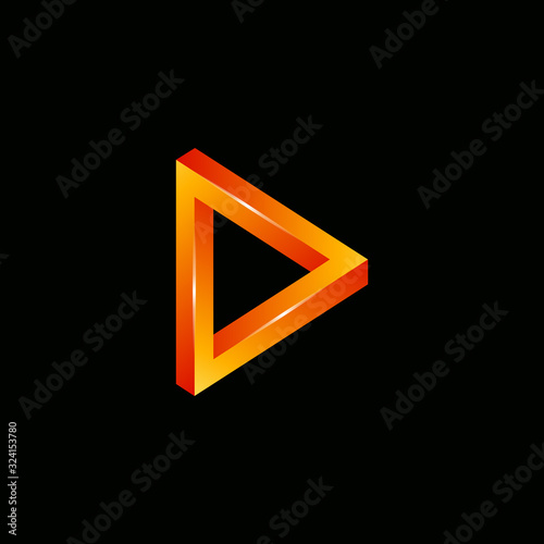 3d unlimited triangle vector logo design
