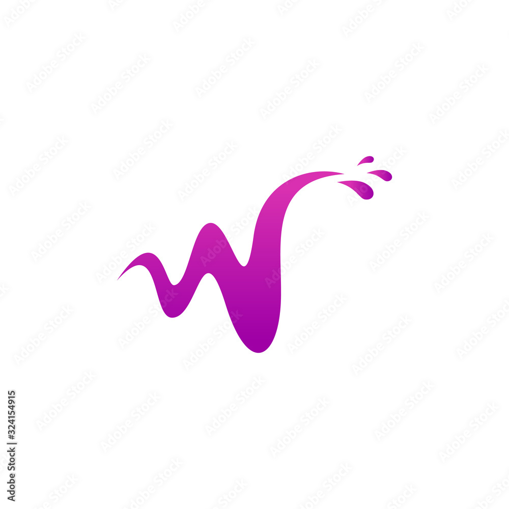 Letter W water vector logo design Letter W water vector logo design