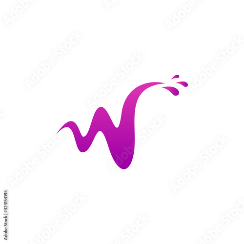 Letter W water vector logo design photo