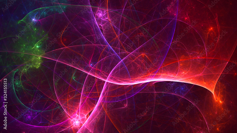 3D rendering abstract red fractal light background 3D rendering abstract red fractal light background