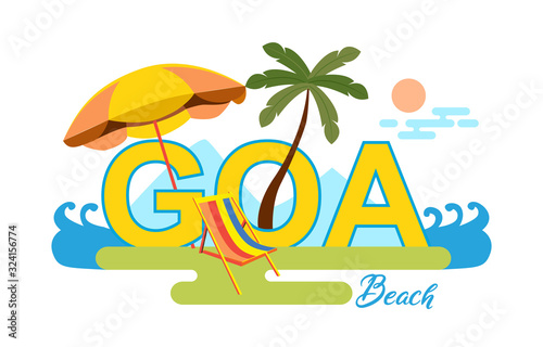 goa beach life design composition vector photo