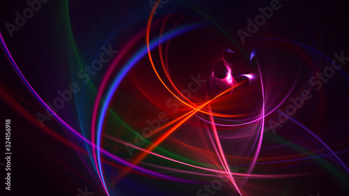 3D rendering abstract red fractal light background