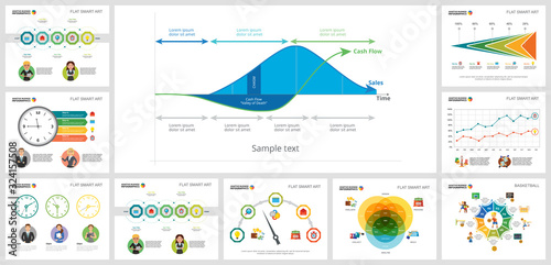 Colorful basketball and finance concept infographic charts set. Business design elements for presentation slide templates. For corporate report, advertising, leaflet layout and poster design.