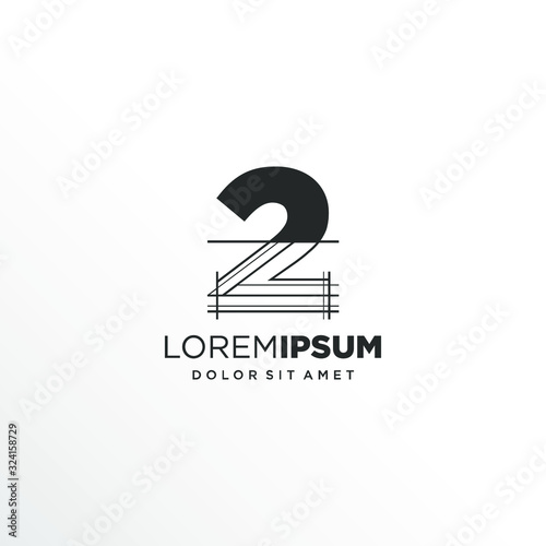 Number 2 Logo Design with Architecture Element