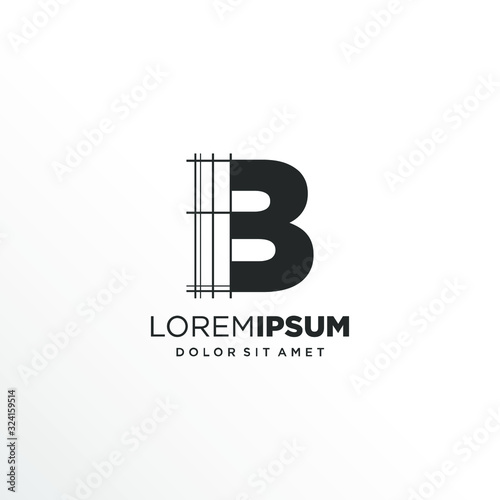Letter B Logo Design with Architecture Element