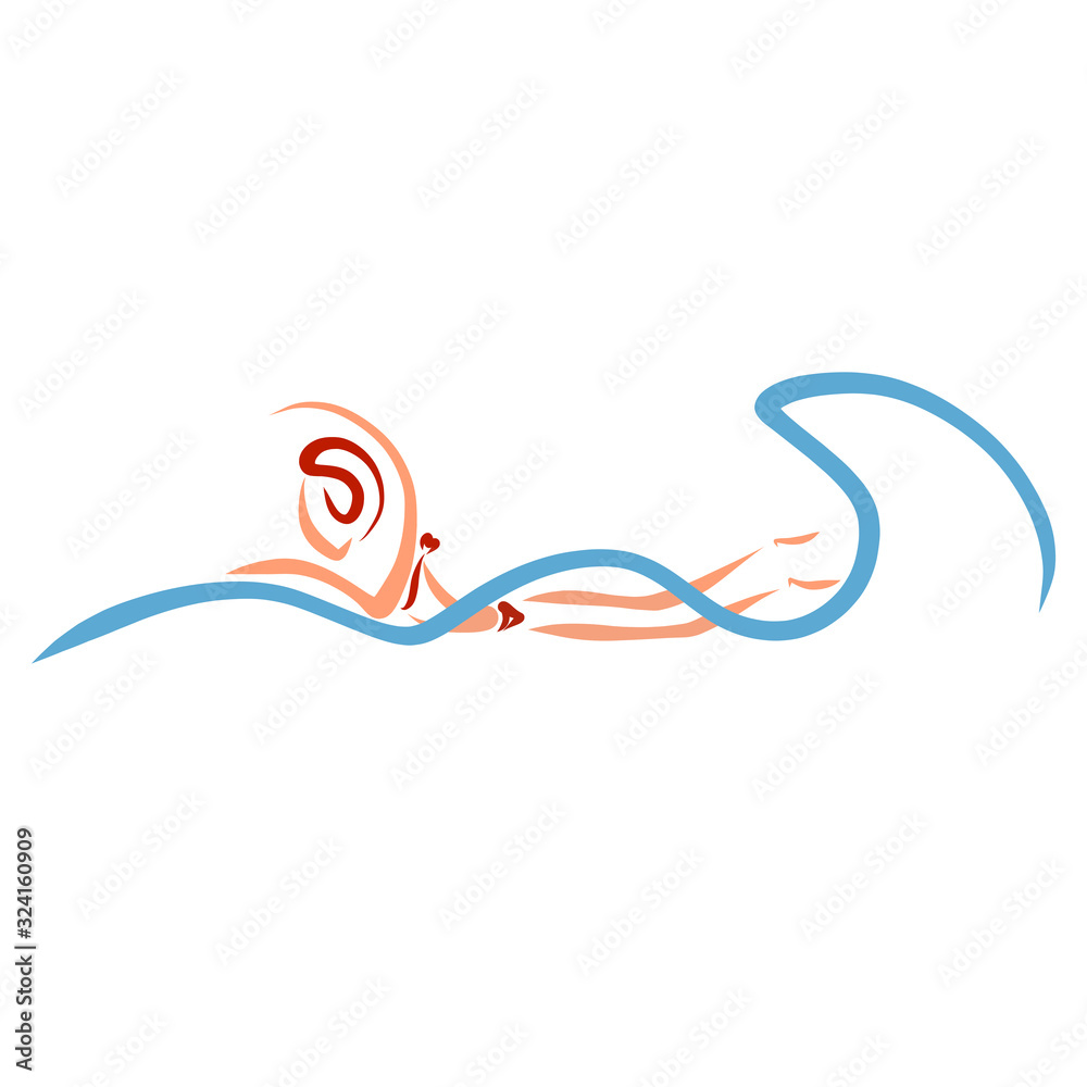 Fototapeta premium woman swimming in the sea or in the pool