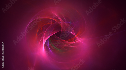 3D rendering abstract red fractal light background