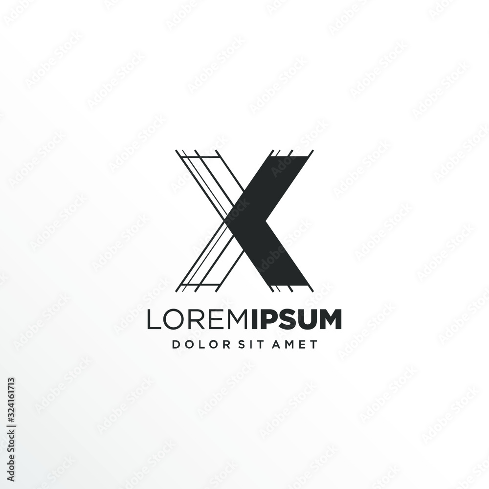 Letter X Logo Design with Architecture Element