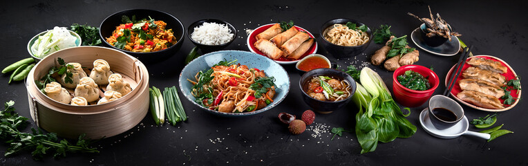 Assorted Chinese food