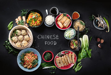 Assorted Chinese food