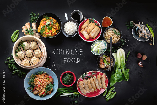 Assorted Chinese food