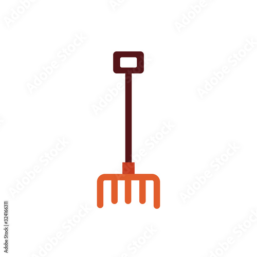 rake farm tool flat style icon