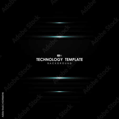 Abstract gradient black of tech design with blue flare light design with free space center background. illustration vector eps10
