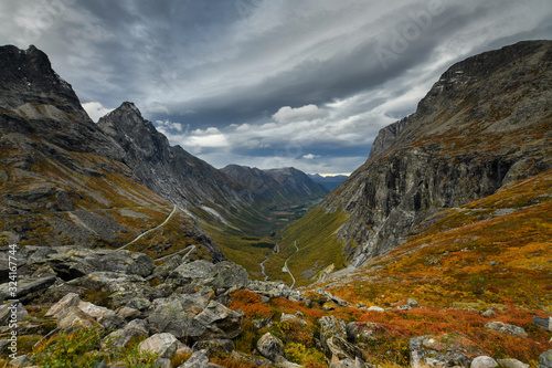 Beautiful mountains landscape during autumn