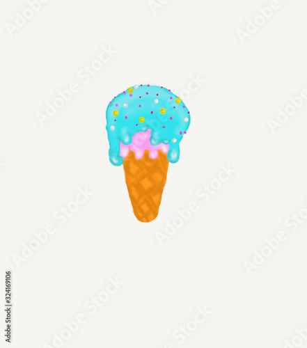 sweet ice cream. children's illustration