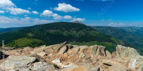 Fototapeta Naklejka Na Ścianę i Meble -  view from Skalny Stol hill in Karkonosze mountains on polish-czech borders
