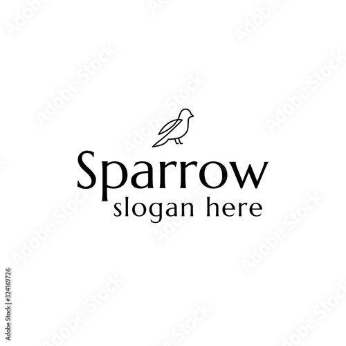 The logo of the sparrow. The emblem of a bird. Vector illustration. Icon design. The shape of a bird